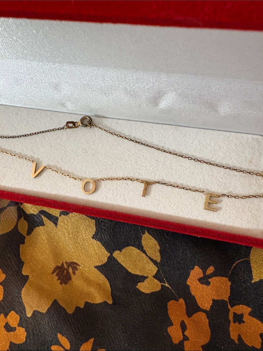 Gold Letter VOTE Necklace - Women Jewelry
